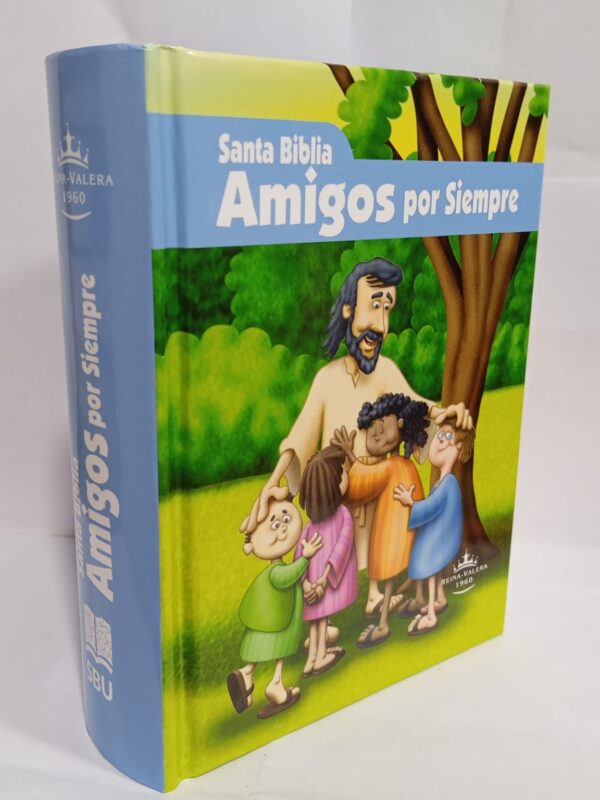 Santa Biblia para niños amigos por siempre Azul tapa dura