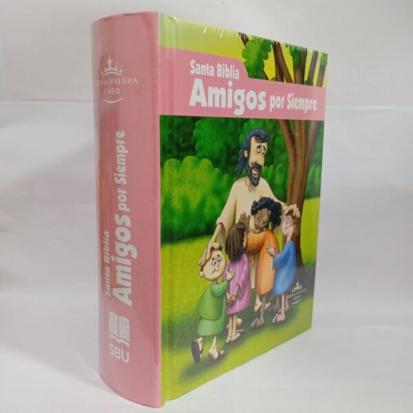 Santa Biblia para niños amigos por siempre Rosado tapa dura