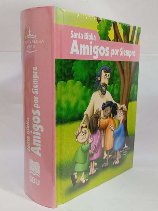 Santa Biblia para niños amigos por siempre Rosado tapa dura